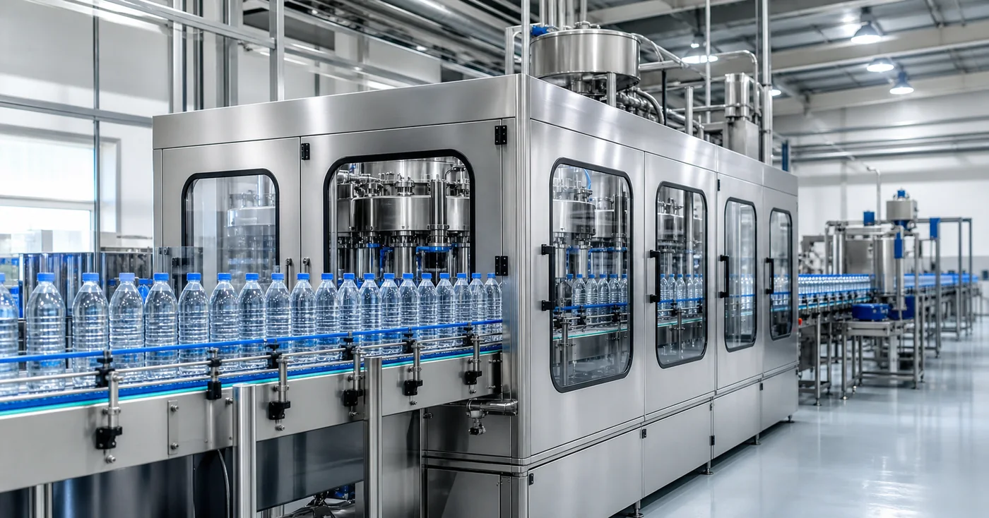 Bottled water filling machine production line with PET bottle conveyor